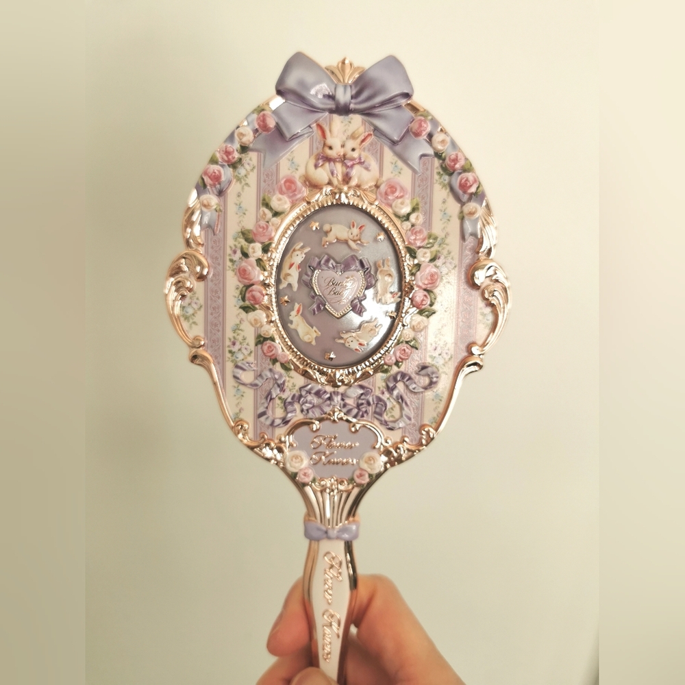 Flower Knows Bunny Garden Hand Mirror